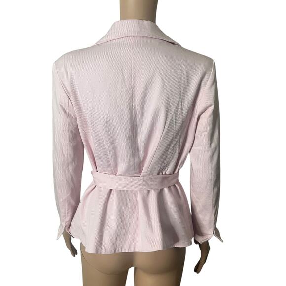 Sandro Pink Button-Up Belted Blazer Jacket Womens Small 3 Button - Picture 5 of 9